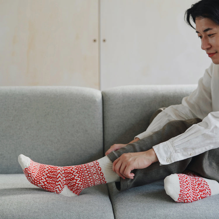 NISHIGUCHI KUTSUSHITA | ニシグチクツシタ ウールジャガードソックスM