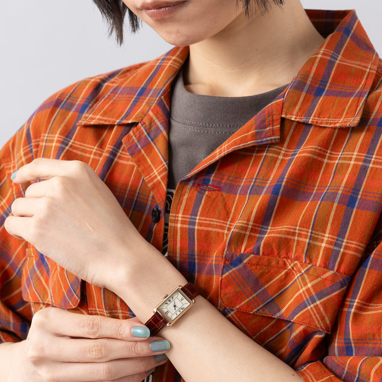 MATOW | マトウ Tsuki 朧月 -おぼろづき- / スクエア ローズゴールド レザー