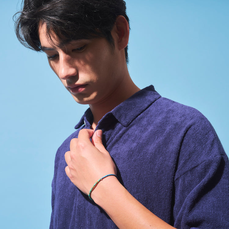 esperanto | エスペラント Begin別注 ヘマタイトチタニウム×ターコイズ グッドラックブレス