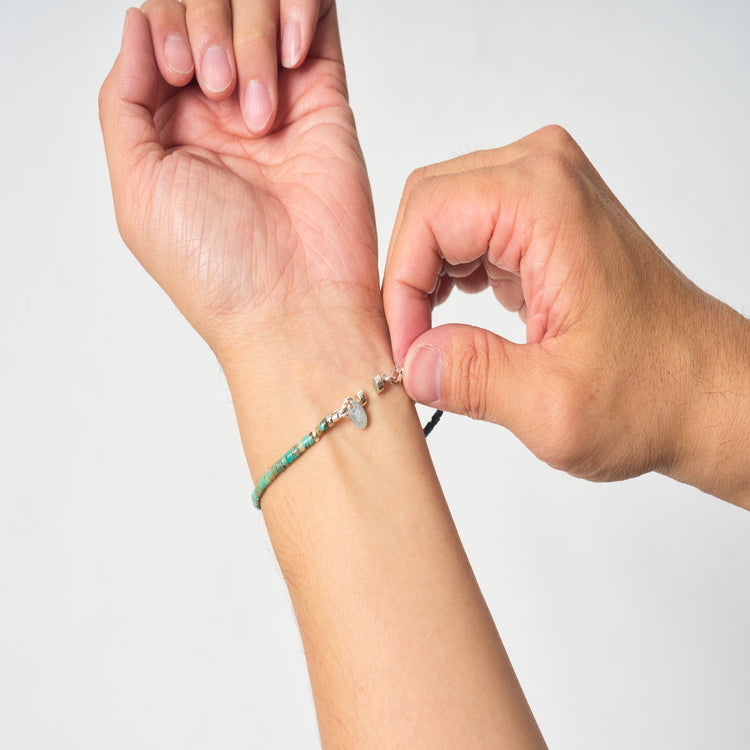 esperanto | エスペラント Begin別注 ヘマタイトチタニウム×ターコイズ グッドラックブレス