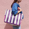 EIBORIE | エイボリー EB ストライプラージハンドバッグ