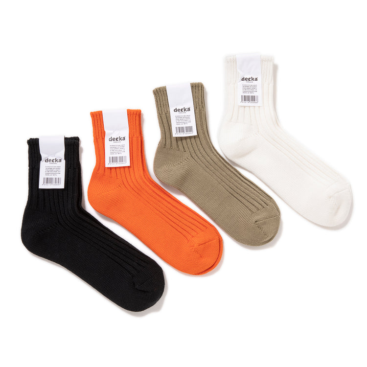 decka quality socks | デカ クォリティソックス　Low Gauge Rib Socks Short Length 1st Collection