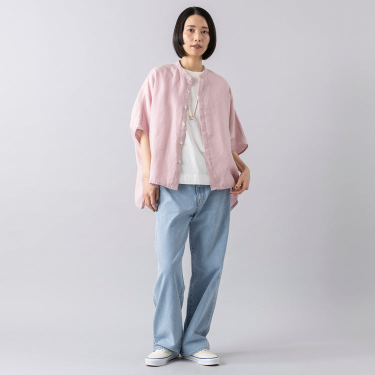 モデル身長165cm,BARNS OUTFITTERSのLOOSE TEE SLD|JOHNBULLのデニムワイドジーンズ,https://market.e-begin.jp/products/tka_bof0654s_lala|https://market.e-begin.jp/products/jbu_jbu0060p_lala