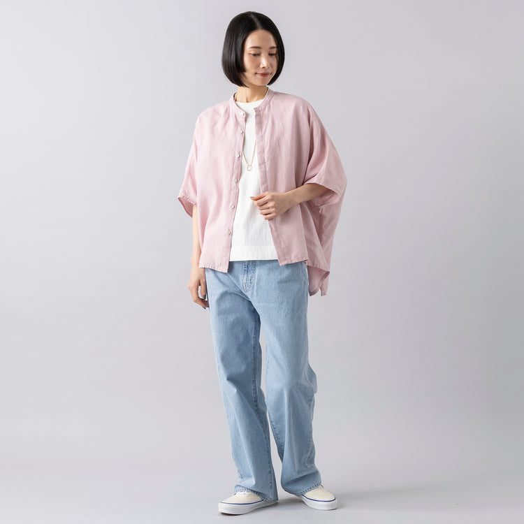 モデル身長165cm,BARNS OUTFITTERSのLOOSE TEE SLD|JOHNBULLのデニムワイドジーンズ,https://market.e-begin.jp/products/tka_bof0654s_lala|https://market.e-begin.jp/products/jbu_jbu0060p_lala