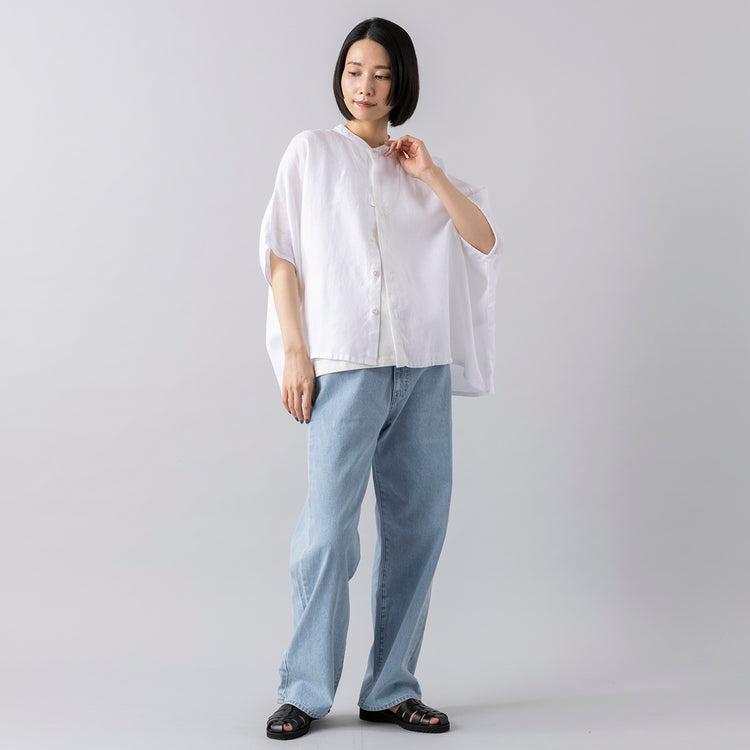 モデル身長165cm,JOHNBULLのデニムワイドジーンズ|GLENFIELDのシャークソールグルカサンダル|314のスターマルチウェイネックレス,https://market.e-begin.jp/products/jbu_jbu0060p_lala|https://market.e-begin.jp/products/jal_gfd0391q_lala|https://market.e-begin.jp/products/siy_siy0736s_lala