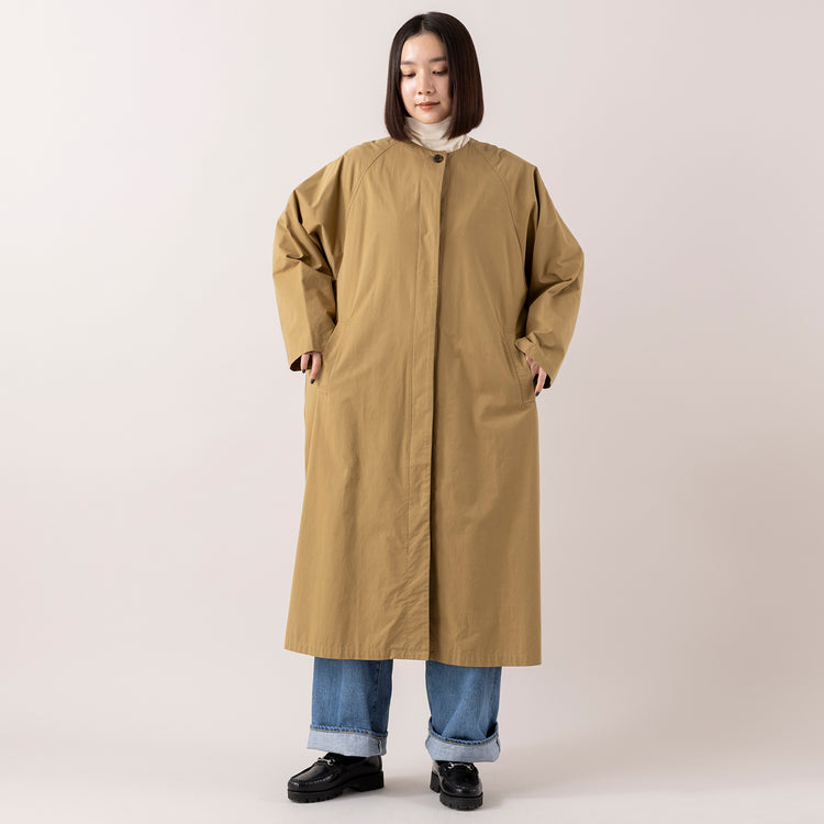 モデル身長163cm,HEAVENLYのCotton Twill Nocollar Coat|HEAVENLYのWool Mix Smooth Knit Cardigan|WHITE MAILSのタートルネック|caquのFSワイドボーイズ,https://market.e-begin.jp/products/dlt_hvr1186s_lala|https://market.e-begin.jp/products/dlt_hvr1189s_lala|https://market.e-begin.jp/products/hrt_wns0730n_lala|https://market.e-begin.jp/products/tan_caq1164s_lala