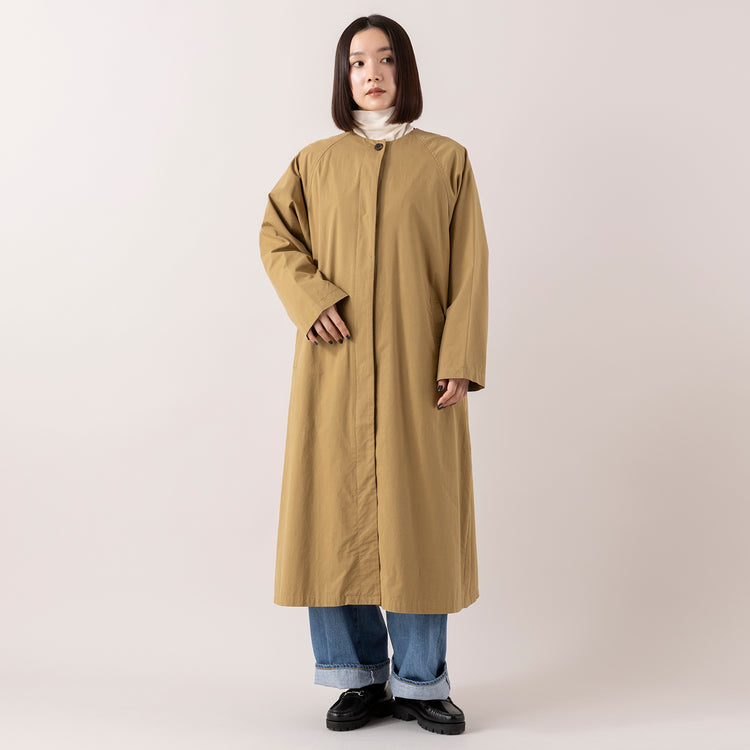 モデル身長163cm,HEAVENLYのCotton Twill Nocollar Coat|HEAVENLYのWool Mix Smooth Knit Cardigan|WHITE MAILSのタートルネック|caquのFSワイドボーイズ,https://market.e-begin.jp/products/dlt_hvr1186s_lala|https://market.e-begin.jp/products/dlt_hvr1189s_lala|https://market.e-begin.jp/products/hrt_wns0730n_lala|https://market.e-begin.jp/products/tan_caq1164s_lala