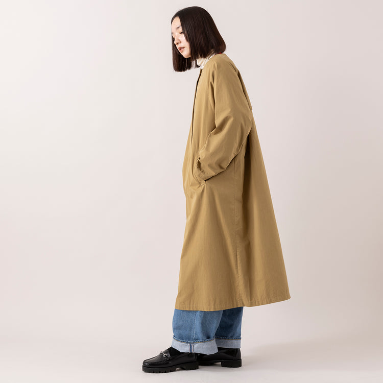 モデル身長163cm,HEAVENLYのCotton Twill Nocollar Coat|HEAVENLYのWool Mix Smooth Knit Cardigan|WHITE MAILSのタートルネック|caquのFSワイドボーイズ,https://market.e-begin.jp/products/dlt_hvr1186s_lala|https://market.e-begin.jp/products/dlt_hvr1189s_lala|https://market.e-begin.jp/products/hrt_wns0730n_lala|https://market.e-begin.jp/products/tan_caq1164s_lala