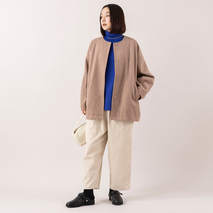 HEAVENLY | ヘブンリー Wool Mix Nocollar Short Coat