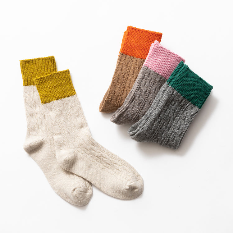 Homie | ホミー Cotton Wool Cable Bicolor Socks