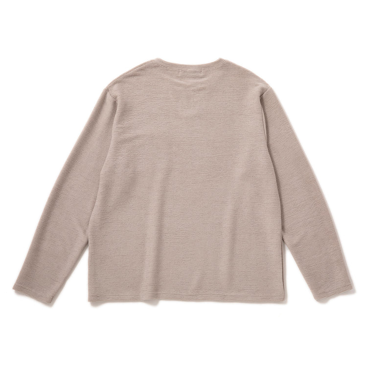 ALLOWED TO UNFOLD | アロウド トゥ アンフォールド ランダムリップルキーネック長袖Tシャツ