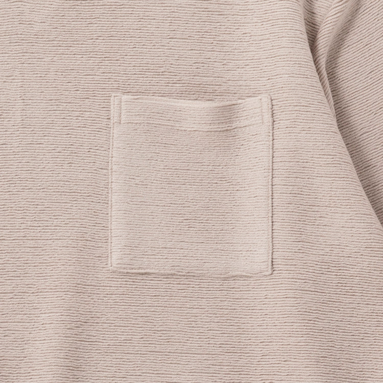 ALLOWED TO UNFOLD | アロウド トゥ アンフォールド ランダムリップルキーネック長袖Tシャツ