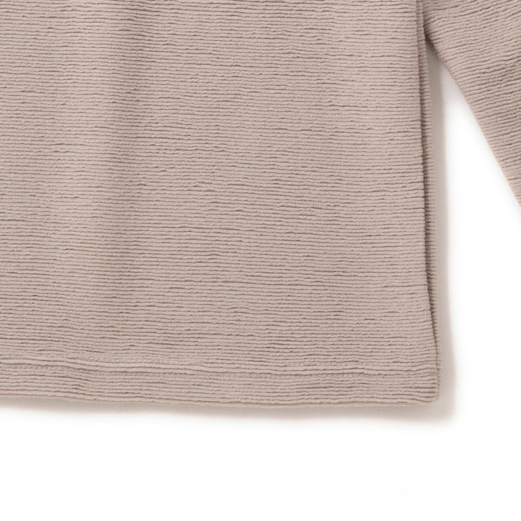 ALLOWED TO UNFOLD | アロウド トゥ アンフォールド ランダムリップルキーネック長袖Tシャツ