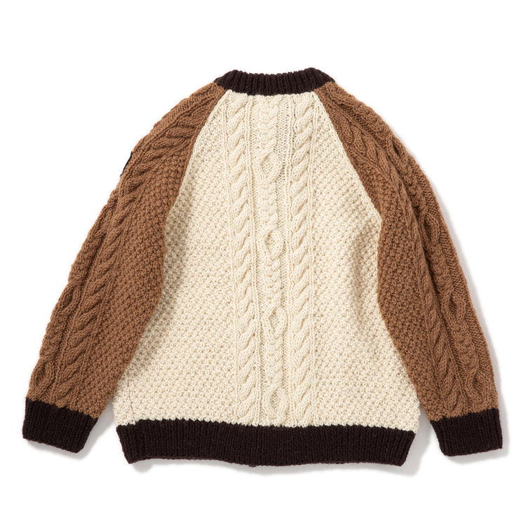 HIMALAYAN CLIMBER'S HAND-KNIT | ヒマラヤン クライマーズ ハンドニット 手編み色切り替えクルーカーディガン
