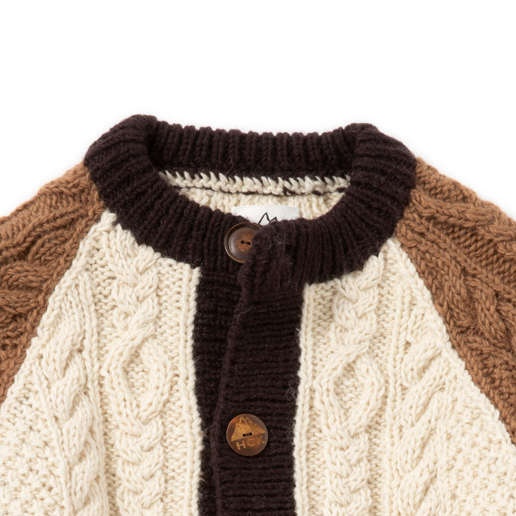 HIMALAYAN CLIMBER'S HAND-KNIT | ヒマラヤン クライマーズ ハンドニット 手編み色切り替えクルーカーディガン