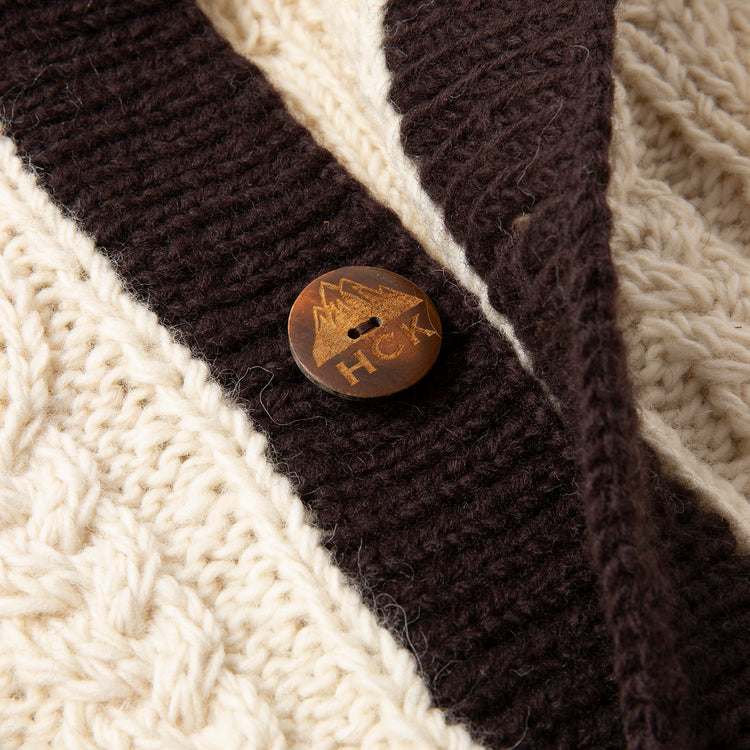 HIMALAYAN CLIMBER'S HAND-KNIT | ヒマラヤン クライマーズ ハンドニット 手編み色切り替えクルーカーディガン