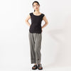 モデル身長165cm,YonetomiのCOTTON SUKASHI KNIT S/T|FIL DE FERのシャンブレーツイル ワイドターンアップパンツ|Organic handloomのSIENA|Taaiiのベネチアンチェーンスリムネックレス,https://market.e-begin.jp/products/yts_ynt0431u_lala|https://market.e-begin.jp/products/rdx_fdf0398u_lala|https://market.e-begin.jp/products/sed_ogh0418u_lala|https://market.e-begin.jp/products/tii_tii1120n_lala