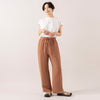 ホワイト着用 モデル身長 163cm,MANONのRAYON LINEN SLIT EASY PANTS|UNIVERSAL OVERALLのUO34,https://market.e-begin.jp/products/mks_mnn0288u_lala|https://market.e-begin.jp/products/sed_uni0291u_lala
