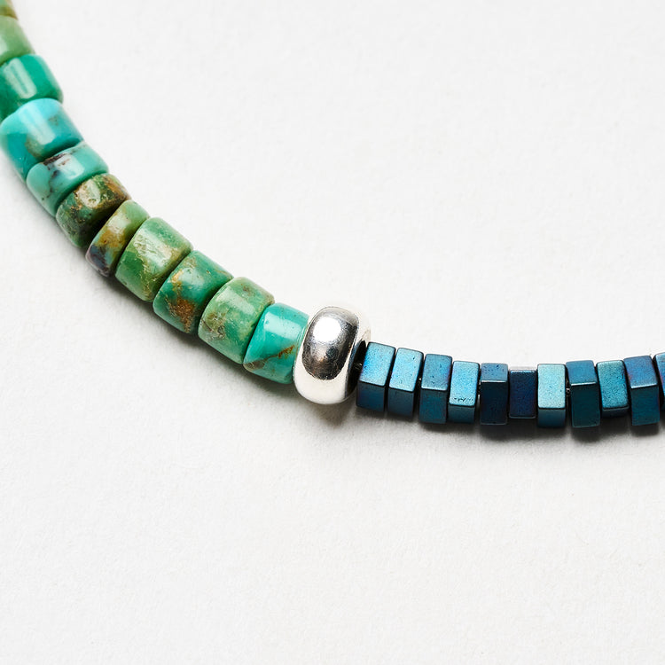 esperanto | エスペラント Begin別注 ヘマタイトチタニウム×ターコイズ グッドラックブレス