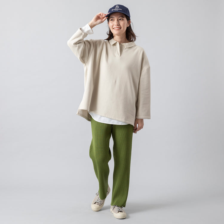 モデル身長160cm,corailのボックスポロPO|Le Melangeのハイツイストジャージーレイヤードプルオーバー|BATONERのSOLID WOOL RIB PANTS|Moonstarのローバスケットヴィンテージグレー|PROGRESS RUNNING CLUBのBADGE Logo Cap,https://market.e-begin.jp/products/etr_cor0890r_lala|https://market.e-begin.jp/products/inf_lem0486r_lala|https://market.e-begin.jp/products/btn_btn0260r_lala|https://market.e-begin.jp/products/mns_mns0286o_lala|https://market.e-begin.jp/products/gra_pgr0248r_lala