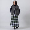 モデル身長163cm,MOONCASTLEのウールタートルネック|Glen Fyneのチェックプリーツラップスカート|MOONSTARのスエードLOAFY,https://market.e-begin.jp/products/tkn_mnc0483p_lala|https://market.e-begin.jp/products/imx_glf0902n_lala|https://market.e-begin.jp/products/mns_mns0147p_lala