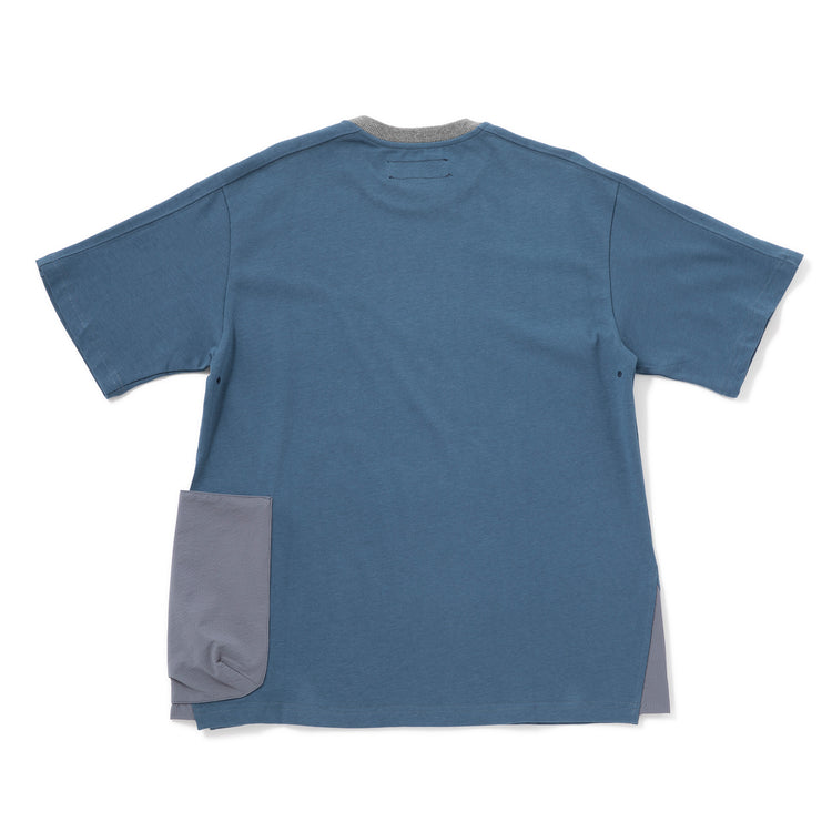 JRD by JARLD | ジェイアールディー バイ ジャールド 異素材ZIP付きポケット ドロップショルダーTシャツ