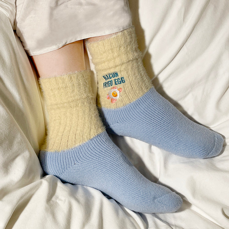 Finissage Home | フィニサージュホーム リトルモカ切り替え刺繡ルームソックス