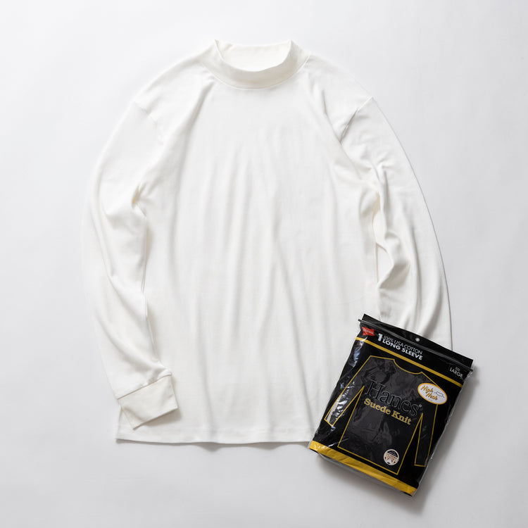 Hanes | ヘインズ スエードニット ハイネックロングスリーブTシャツ