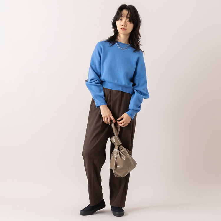 モデル身長165cm,LE MELANGEの14G綿混ドルマンニット|LE MELANGEのアシメタックサルエルPT|mate-monoのてかてかショルダーバッグ|rapiécageのジグザグパールスライダーネックレス,https://market.e-begin.jp/products/inf_lem1055s_lala|https://market.e-begin.jp/products/inf_lem1054s_lala|https://market.e-begin.jp/products/kom_mte1003s_lala|https://market.e-begin.jp/products/rdx_rpc1014s_lala