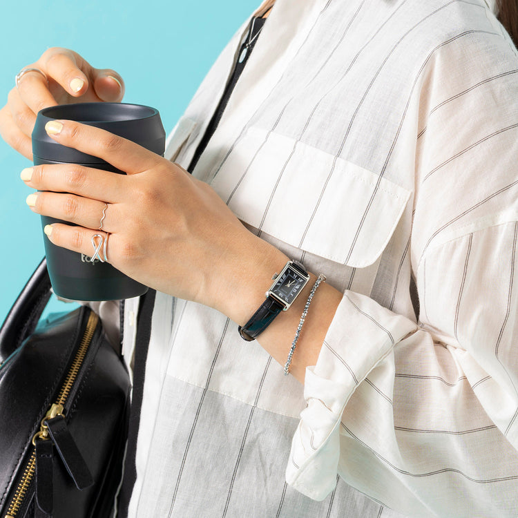 MATOW | マトウ Tsuki 朧月 -おぼろづき- / スクエア シルバー レザー ノワール