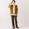 モデル身長165cm,Barbourのwomen's quilted fur gilet|BATONERのSOLID WOOL RIB PANTS|Organic handloomのSHELLY,https://market.e-begin.jp/products/bbr_bbr0272r_lala|https://market.e-begin.jp/products/btn_btn0260r_lala|https://market.e-begin.jp/products/sed_ogh1252s_lala