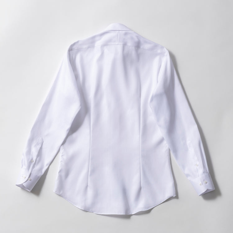 azabu tailor | アザブ テーラー World Traveler リンクルフリーシャツ (ホワイトヘリンボーン)