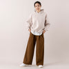 モデル身長163cm,MANUAL ALPHABETのWOOLY FLEECE PULLOVER PARKER|LE MELANGEの裾切り替えレイヤードインナー|UNIVERSAL OVERALLの2TUCK WIDE STRAIGHT PANTS,https://market.e-begin.jp/products/mks_man1216s_lala|https://market.e-begin.jp/products/inf_lem1170s_lala|https://market.e-begin.jp/products/dre_uni1061s_lala