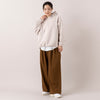 モデル身長163cm,MANUAL ALPHABETのWOOLY FLEECE PULLOVER PARKER|LE MELANGEの裾切り替えレイヤードインナー|UNIVERSAL OVERALLの2TUCK WIDE STRAIGHT PANTS,https://market.e-begin.jp/products/mks_man1216s_lala|https://market.e-begin.jp/products/inf_lem1170s_lala|https://market.e-begin.jp/products/dre_uni1061s_lala