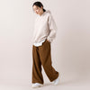 モデル身長163cm,MANUAL ALPHABETのWOOLY FLEECE PULLOVER PARKER|LE MELANGEの裾切り替えレイヤードインナー|UNIVERSAL OVERALLの2TUCK WIDE STRAIGHT PANTS,https://market.e-begin.jp/products/mks_man1216s_lala|https://market.e-begin.jp/products/inf_lem1170s_lala|https://market.e-begin.jp/products/dre_uni1061s_lala