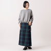 モデル身長165cm,MANONのCARDBOARD KNIT LONG SLEEVE SPINDLE TEE|Glen Fyneのチェックプリーツラップスカート|Organic handloomのCOALPORT,https://market.e-begin.jp/products/mks_mnn1263s_lala|https://market.e-begin.jp/products/imx_glf0082r_lala|https://market.e-begin.jp/products/sed_ogh1253s_lala