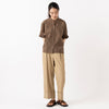モデル身長165cm,NOMBRE IMPAIRの綿ストライプ バンザイシャツ|FIL DE FERのシャンブレーツイル ワイドターンアップパンツ|Organic handloomのDUBI,https://market.e-begin.jp/products/rdx_nmi0413u_lala|https://market.e-begin.jp/products/sed_ogh0416u_lala
