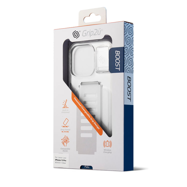 Grip2ü | グリップトゥーユー BOOST Kickstand - Clear (iPhone15Pro)
