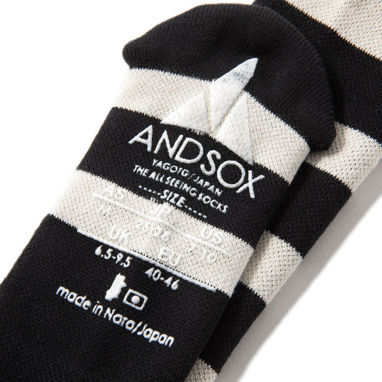 ANDSOX | アンドソックス SUPPORT PILE CREW ボーダー