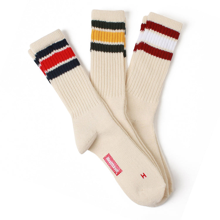 Healthknit | ヘルスニット クラシック配色3本ライン 3Pソックス