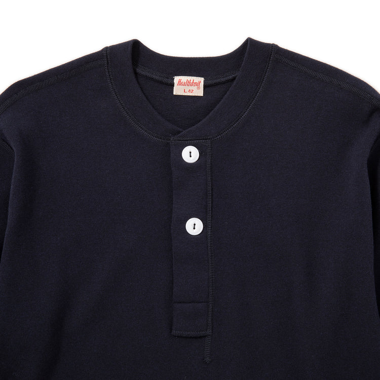 Healthknit | ヘルスニット コットンウールリブ ARMYヘンリーネック長袖