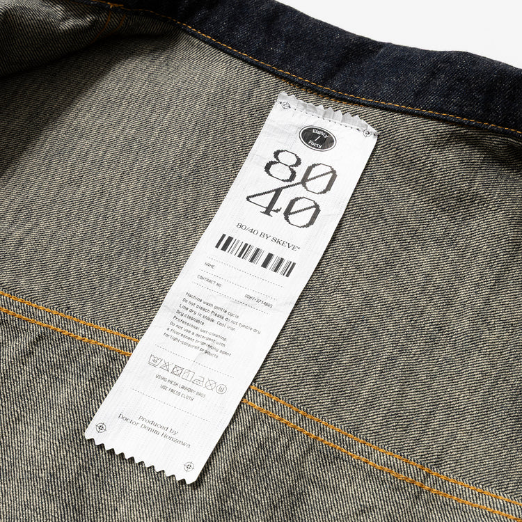 80/40 BY SKEVE | エイティーフォーティーバイスキーブ 40inch SELVEDGE DENIM JK(INDIGO)