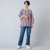 モデル着用1サイズ(身長163cm),NARU FACTORYのコンパクトヤーン マルチストライプニットPO|KARHUのFusion2.0,https://market.e-begin.jp/products/mdm_nar0128q_lala|https://market.e-begin.jp/products/sed_kar0466p_lala