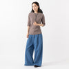 モデル身長163cm,Healthknitのキャミマキシワンピ+5分袖Tのレイヤードセット|caquのFS linen relaxpants ver.2,https://market.e-begin.jp/products/she_hea0207q_lala