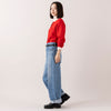 着用サイズ1 (モデル身長163cm),HEAVENLYのWool Mix Smooth Knit Cardigan|WHITE MAILSのCOTTON PAPER HIGH STRETCH TURTLENECK PULLOVER|caquのFSワイドボーイズ,https://market.e-begin.jp/products/dlt_hvr1189s_lala|https://market.e-begin.jp/products/hrt_wns0730n_lala|https://market.e-begin.jp/products/tan_caq1164s_lala