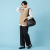 モデル身長163cm,HeavenlyのCotton Linen Mix Knit Vest|WESTWOOD OUTFITTERSのきれいめポンチのタックストレートパンツ|mate-monoのつよいビッグショルダー#1|Jalan Sriwijayaのネイビービットローファー VIBRAMソール,https://market.e-begin.jp/products/dlt_hvr0178q_lala|https://market.e-begin.jp/products/kai_wwo0147q_lala|https://market.e-begin.jp/products/kom_mte0153q_lala|https://market.e-begin.jp/products/gmt_srw1032p_lala
