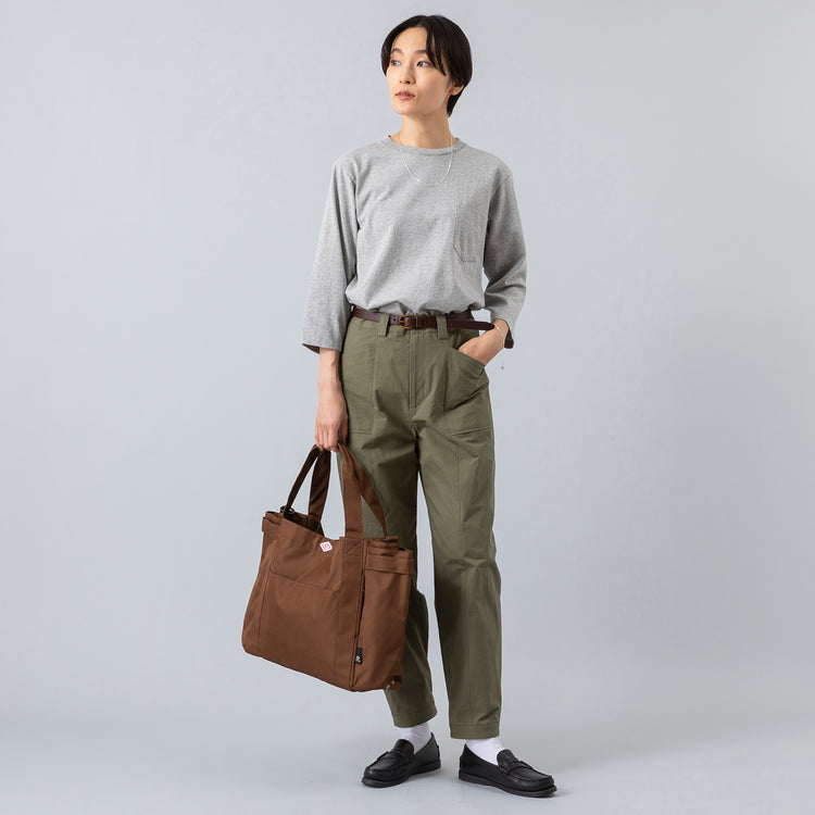 着用サイズM (モデル身長163cm),FANTASTICDAYSのPATCH|ROOTOTEのバッグ|Parabootのコロー (ララビギン限定色)|esperantoの20mmBELT,https://market.e-begin.jp/products/wga_fan0945o_lala|https://market.e-begin.jp/products/sup_roo0046p_lala|https://market.e-begin.jp/products/prb_prb0291k_lala|https://market.e-begin.jp/products/esp_esp0918o_lala