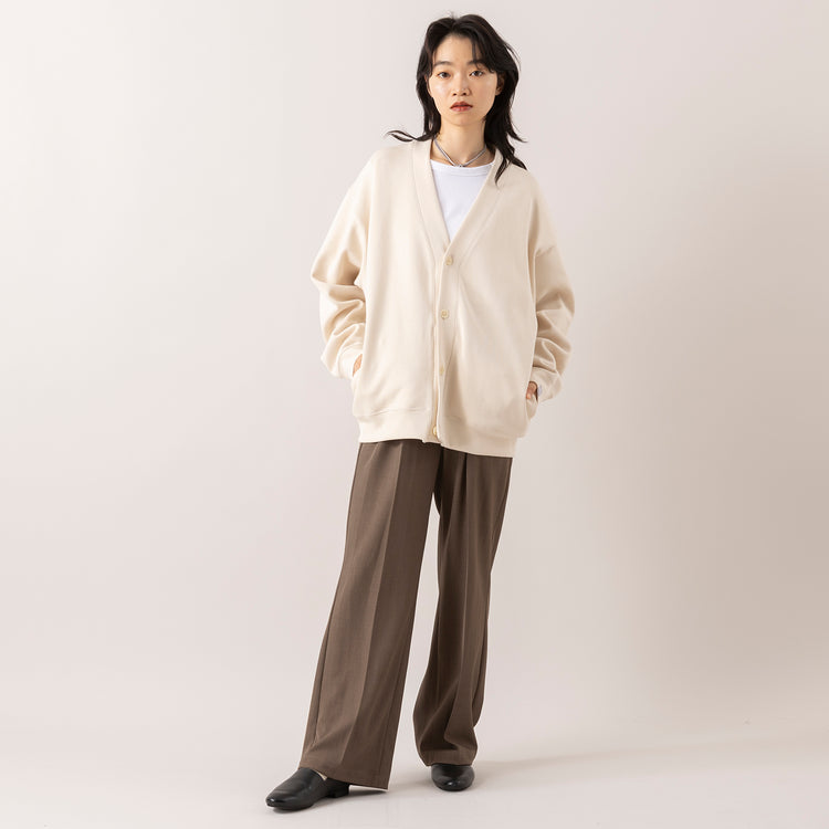 モデル身長165cm,UITUのCARDIGAN|lelillのほそ見えリバースウィーブT|FIL DE FERのポリエステルカルゼセンタープレスパンツ|facciamoのMeringa(メリンガ),https://market.e-begin.jp/products/uit_uit1028s_lala|https://market.e-begin.jp/products/ana_lel0747q_lala|https://market.e-begin.jp/products/rdx_fdf1058s_lala|https://market.e-begin.jp/products/are_fac0636k_lala