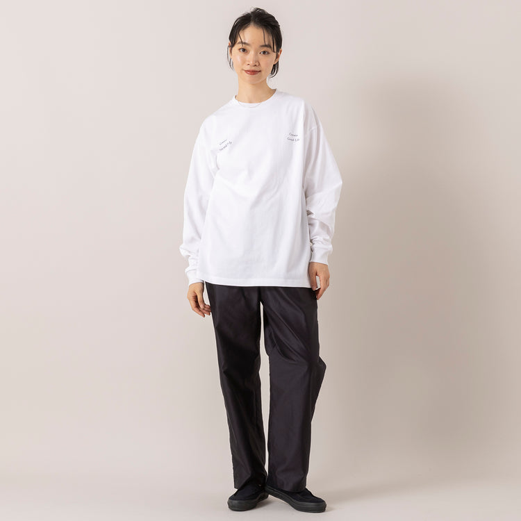 モデル身長165cm,UITUのUITU LONG SLEEVE TEE|UITUのEASY TROUSERS|MOONSTARのオールネイビーのコットンスエードLOAFY,https://market.e-begin.jp/products/uit_uit1029s_lala|https://market.e-begin.jp/products/uit_uit1027s_lala|https://market.e-begin.jp/products/mns_mns0147p_lala
