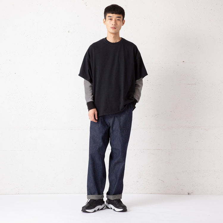 Healthknit | ヘルスニット　Begin別注 微ロング丈ベーシックワッフル長袖クルーTシャツ